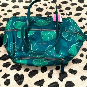 Kate Spade weekender bag palm print